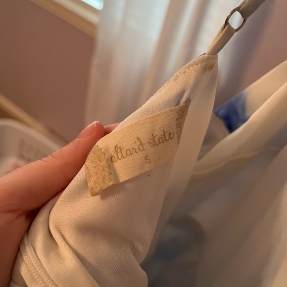 white romper with blue design! - Picture 3 of 4